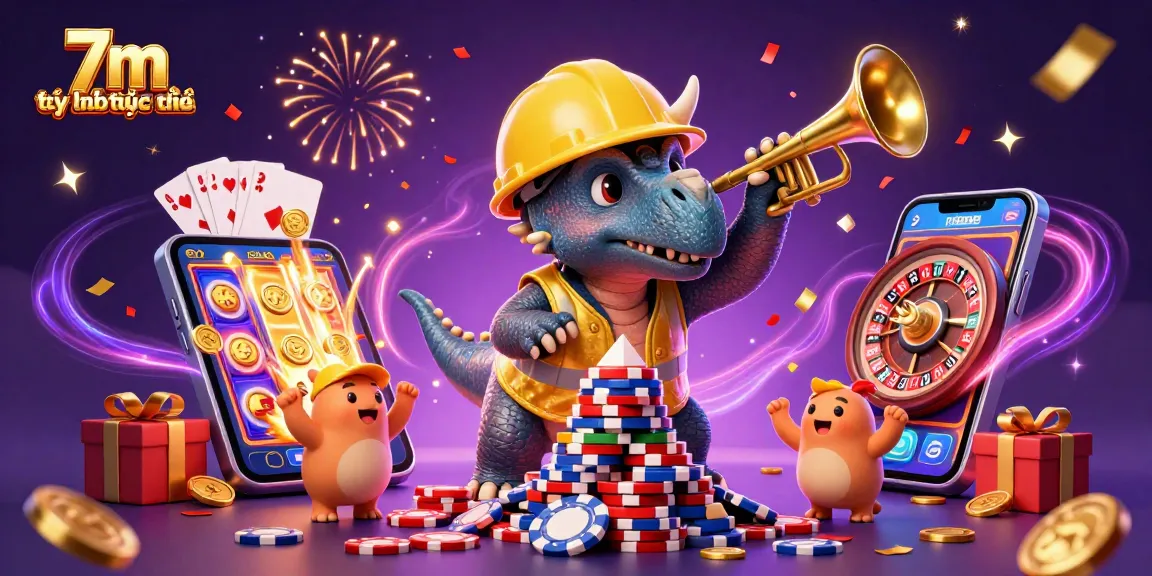 Experience thrilling 7m tỷ lệ trực tuyến excitement in this vibrant casino scene with dynamic gaming elements.
