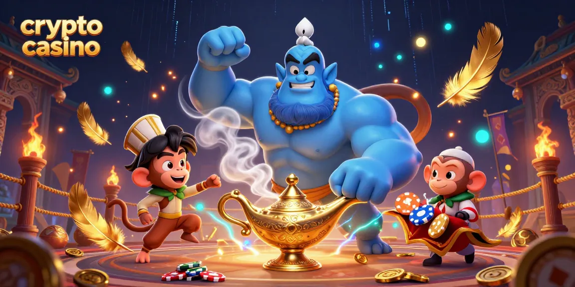Scopri il mondo dei crypto casino con questa vivace illustrazione 3D ricca di dettagli.
