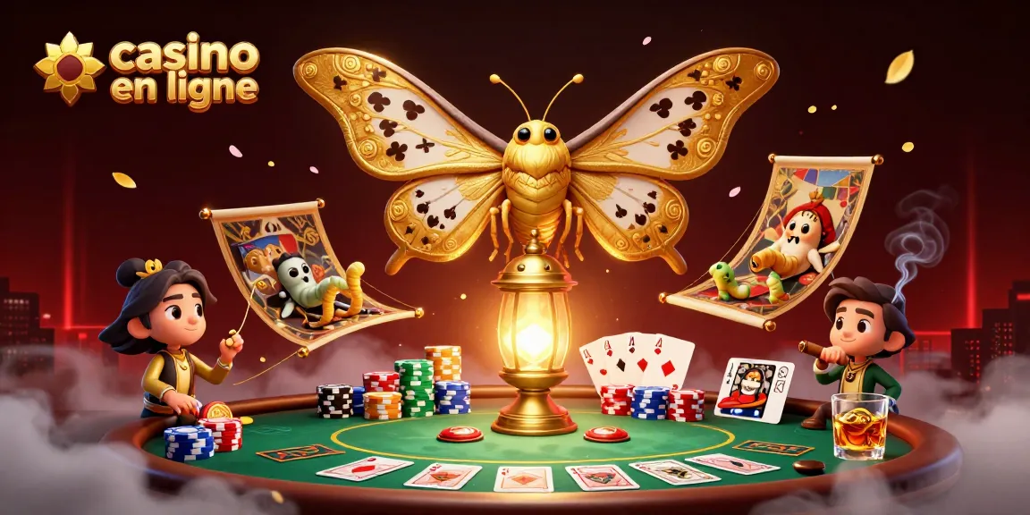 Illuminez votre expérience casino en ligne avec une illustration captivante de jeu de cartes et de jetons brillants.