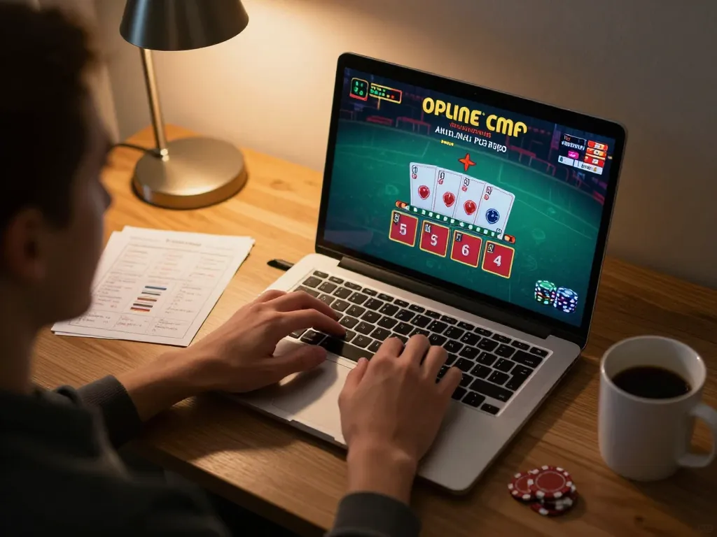 Engaging online gaming session with O8 hair displayed on laptop screen while placing bets.
