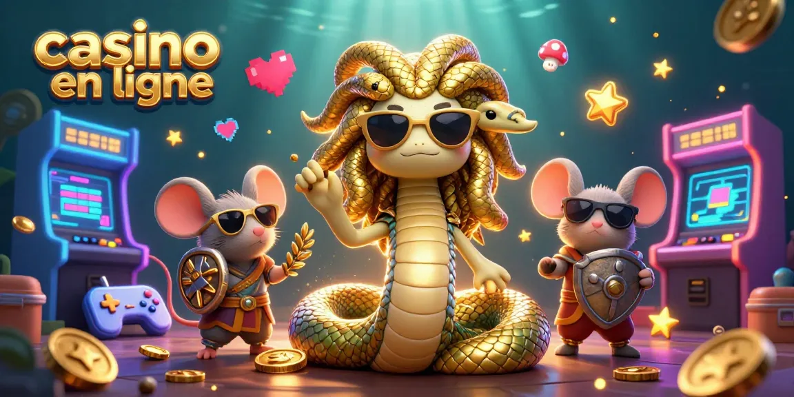 Découvrez l'univers des jeux au casino en ligne avec une illustration 3D riche de détails et d'énergie.