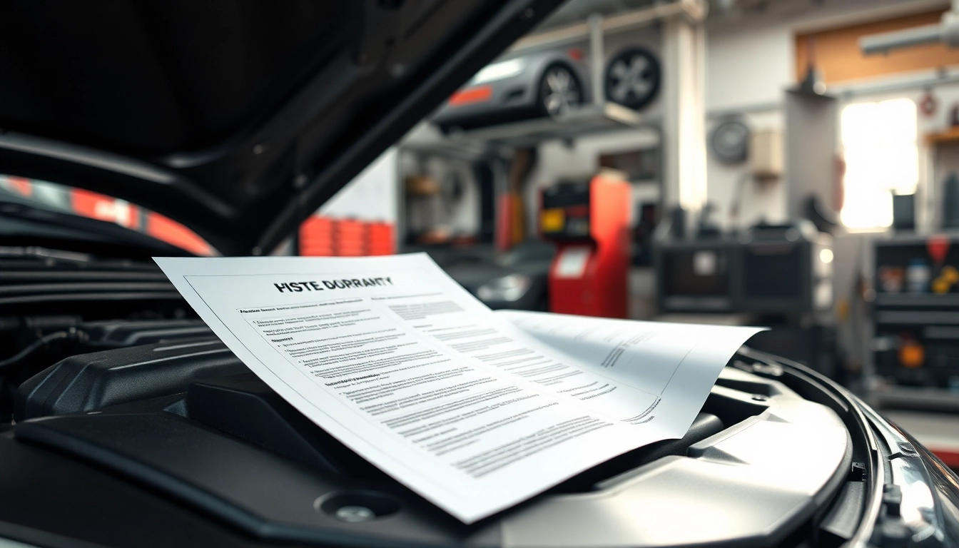 Understand extended auto warranty while a mechanic examines a vehicle with warranty documents.