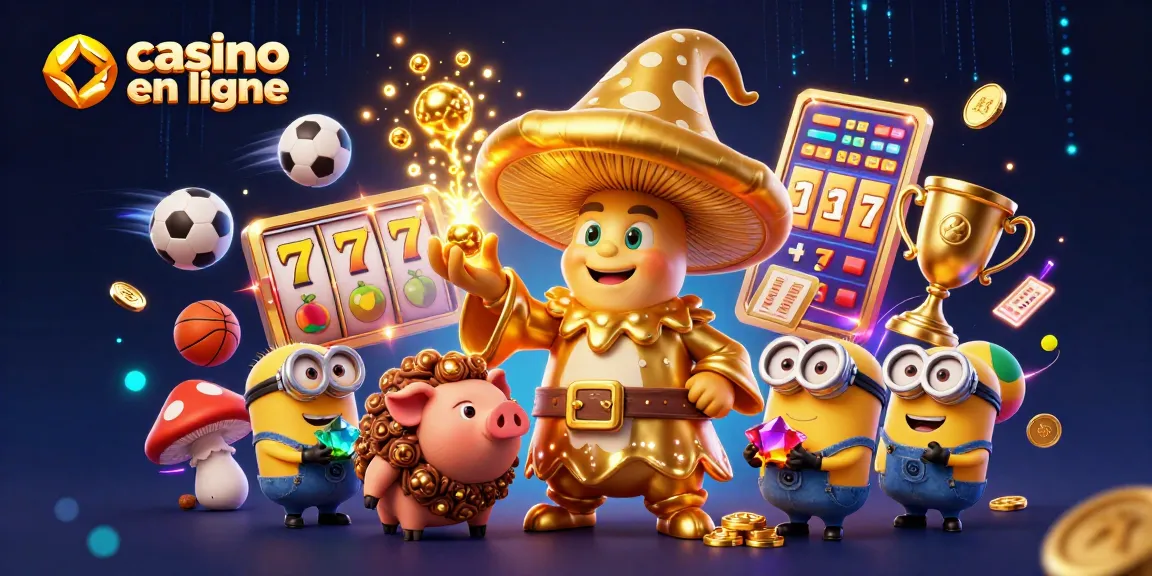 Casino en ligne : Une illustration dynamique d'un sorcier mauve transformant tout en or avec des éléments de jeu.