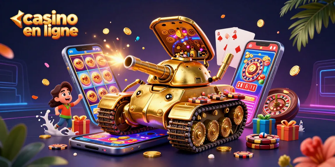 Casino en ligne dynamique dans un tank en forme de scarabée, symbole de jeux d'argent