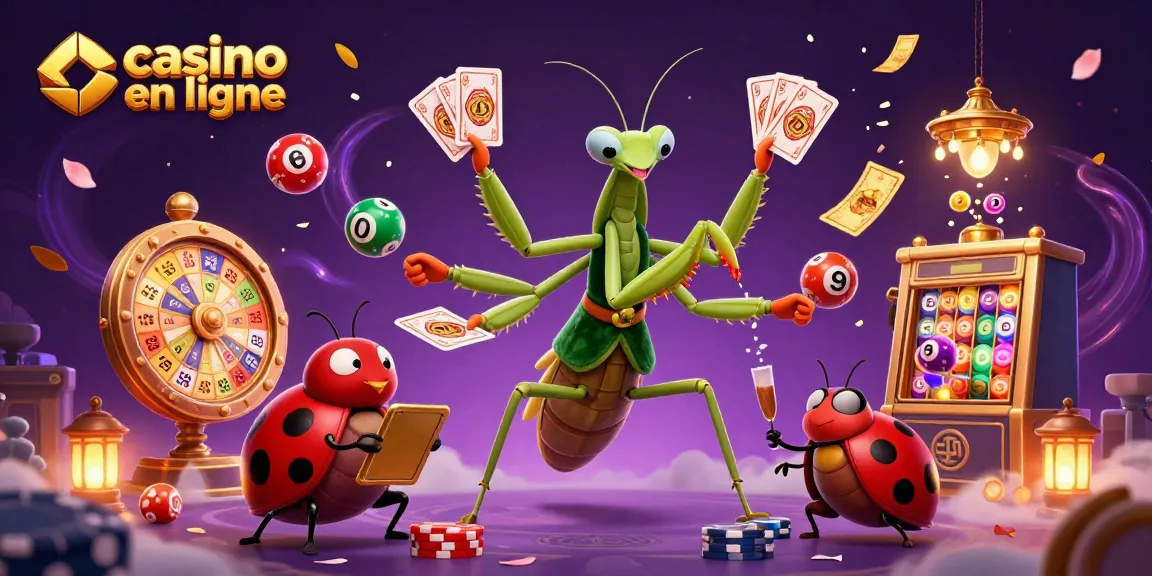 Des millions de balles de loterie tournent autour du casino en ligne, créant une ambiance festive.