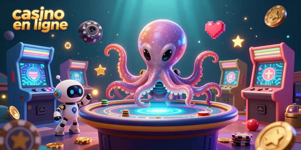 Jouer au casino en ligne avec un extraterrestre et un robot dans un univers coloré et amusant.