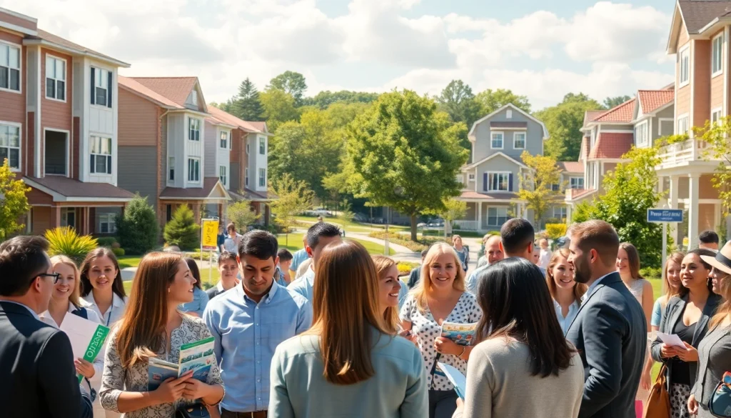 Showcasing vibrant Real Estate market with diverse homes and welcoming atmosphere.