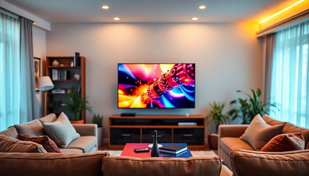 Watch stunning content with iron iptv on a stylish home entertainment setup.