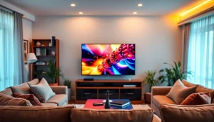 Watch stunning content with iron iptv on a stylish home entertainment setup.