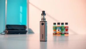 Vaporisieren mit vozol: Fokussiertes Gerät auf modernem Hintergrund in frischen Farben.