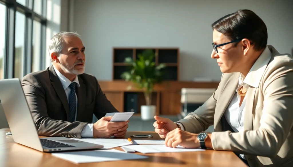 카드 한도 현금화에 대해 전문가와 상담하는 모습