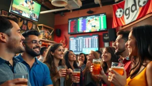 Experience the best sports betting sites in Brazil with passionate fans celebrating sports events.