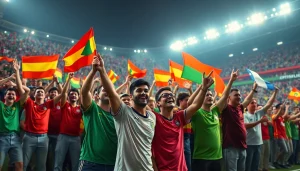 해외축구중계를 즐기는 다양한 팬들과 응원하는 모습