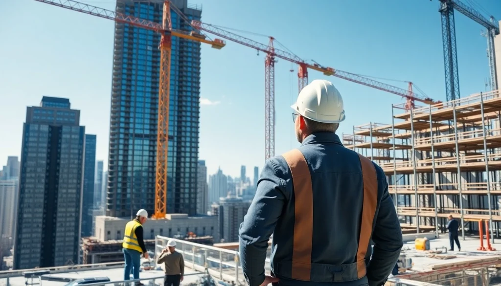 Manhattan General Contractor supervising construction activities at a vibrant New York City site