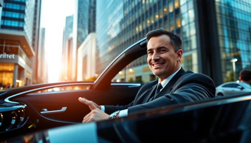 Experience premium Chauffeur Services near me with a professional chauffeur in a luxury sedan.