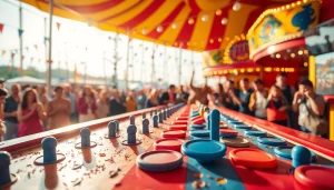 Permainan plinko yang menampilkan papan berwarna-warni dengan kegembiraan pemain.