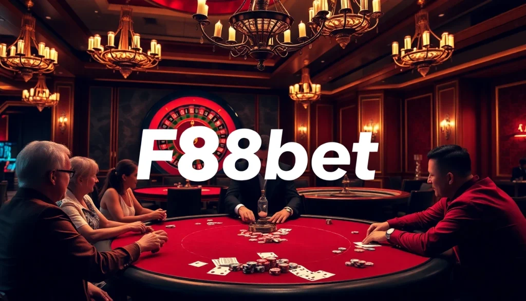 Winning at F8bet's high-stakes poker tables amidst an elegant casino ambiance.