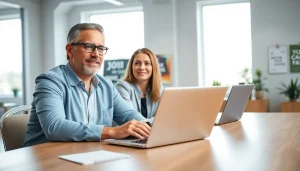 Enhancing performance with a business coaching service in a modern office setting.