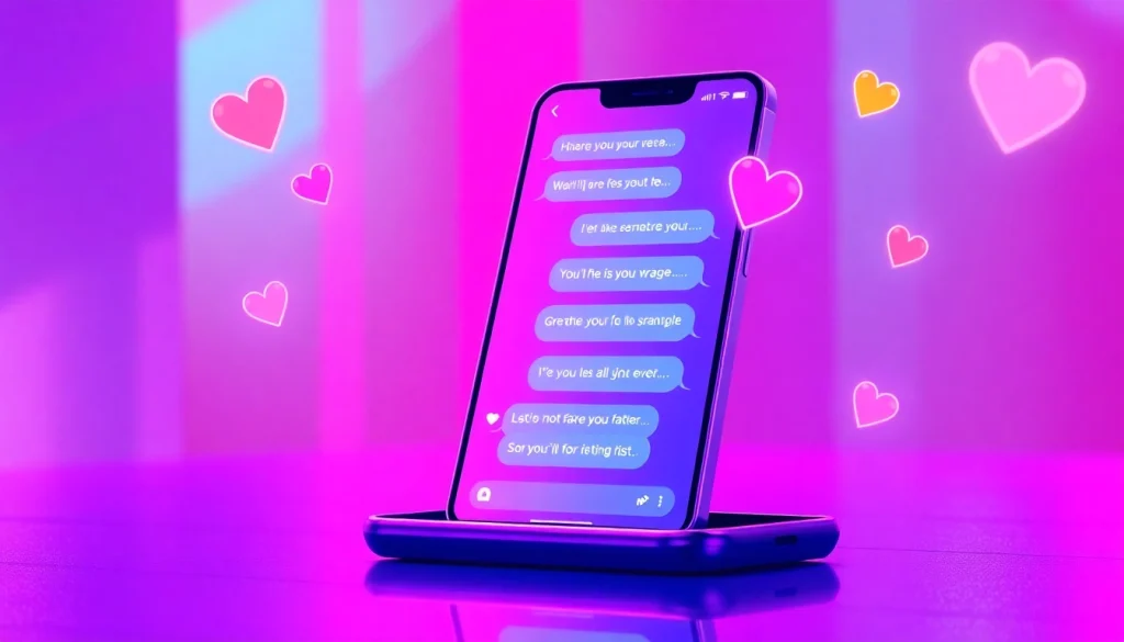 AI sexting chatbot on a smartphone screen with flirty messages and playful emojis.