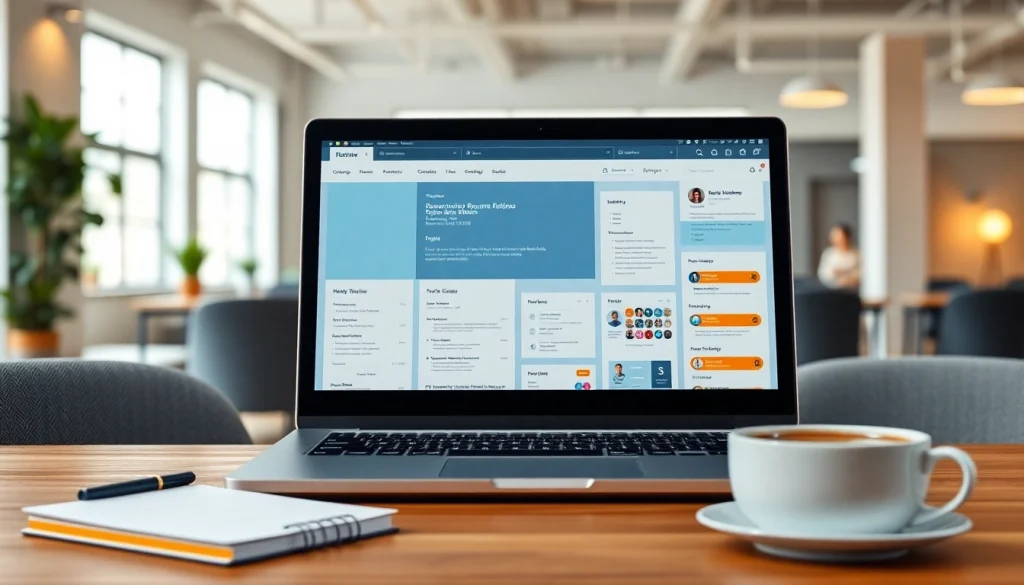 Build your resume easily with the Resume Builder in a modern office setup, featuring vibrant templates.