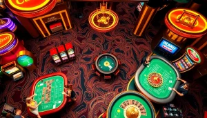 Bongdalu poker players enjoying a lively casino atmosphere filled with excitement.