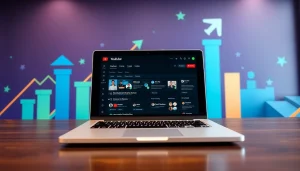 Enhance your presence with a youtube smm panel interface displayed on a modern laptop.