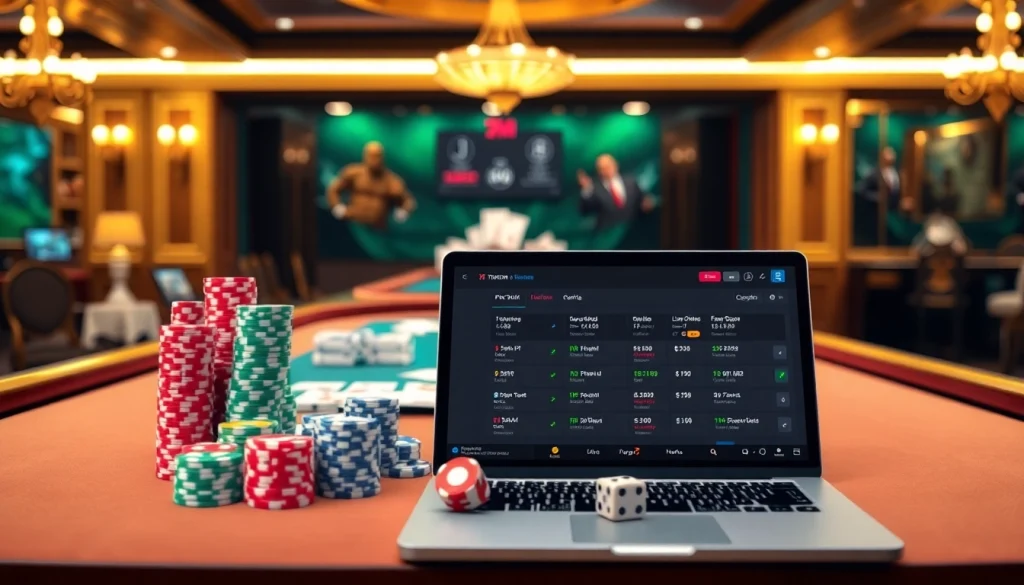 Experience authentic gaming excitement with 7m cn in a luxury casino setting featuring poker cards and chips.