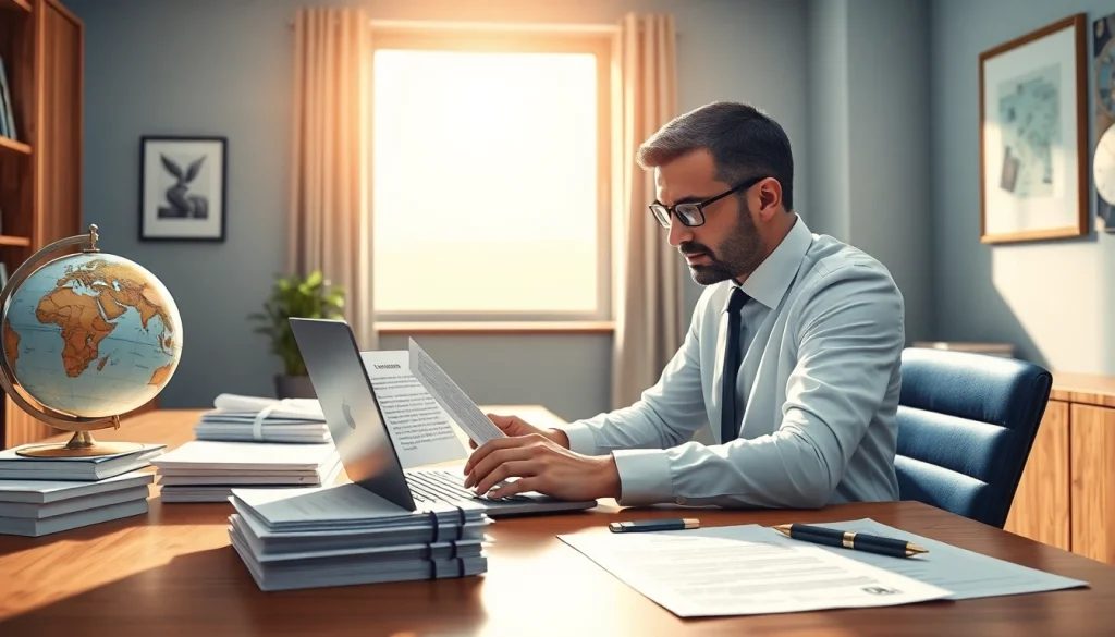 Certified translation scene with a focus on soudní překlad in a professional setting.