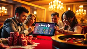 Experience thrilling game action at 88clb casino tables with vibrant poker chips and roulette wheels.