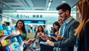 현대 금융 서비스 환경에서 상품권신용카드를 활용하는 개인들을 참여시키는 모습.