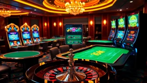 Experience the excitement of online gaming with link 188bet surrounded by vibrant casino visuals.