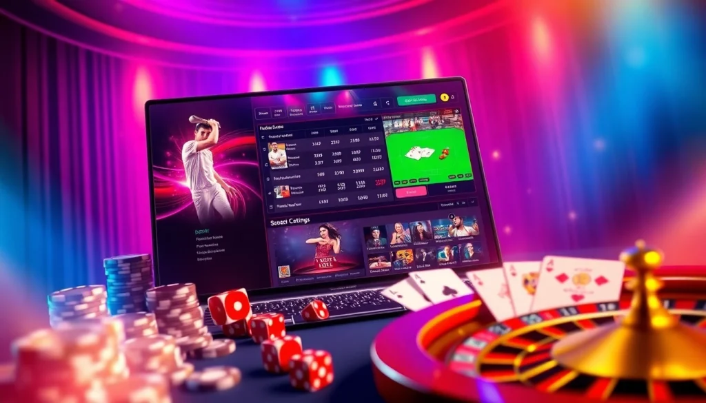Indibet online casino interface displaying vibrant games and betting options for sports and live casino.