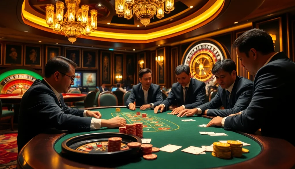 Nếu như vậy bám vào đây during an intense poker game with professional players and vibrant casino decor.