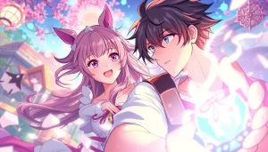 Exciting scene from a hentai game featuring colorful anime characters in a fantasy setting.