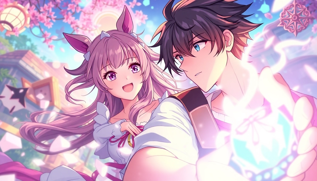 Exciting scene from a hentai game featuring colorful anime characters in a fantasy setting.
