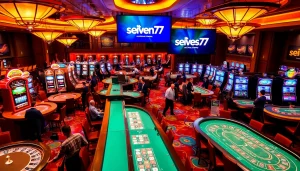 Experience the thrill of the situs seven77 online casino with vibrant gaming tables and enthusiastic players.