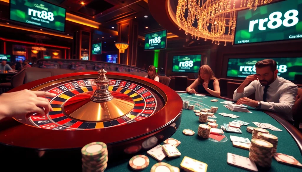 Experience the thrill of online gambling at the rr88 link with vibrant gaming tables and enthusiastic players.