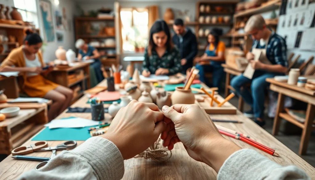 Engaging craft training programs in a workshop filled with hands-on creative activities.