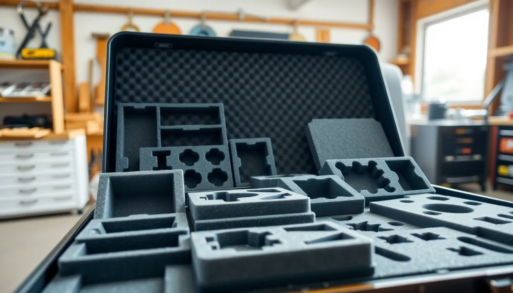 Showcasing Custom Foam Inserts arranged in a versatile toolbox setting for optimal organization.