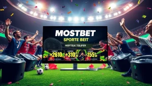 Mostbet heftelik teklifer ilə mükafatları təqdim edən dinamik sports betting təqdimatı.