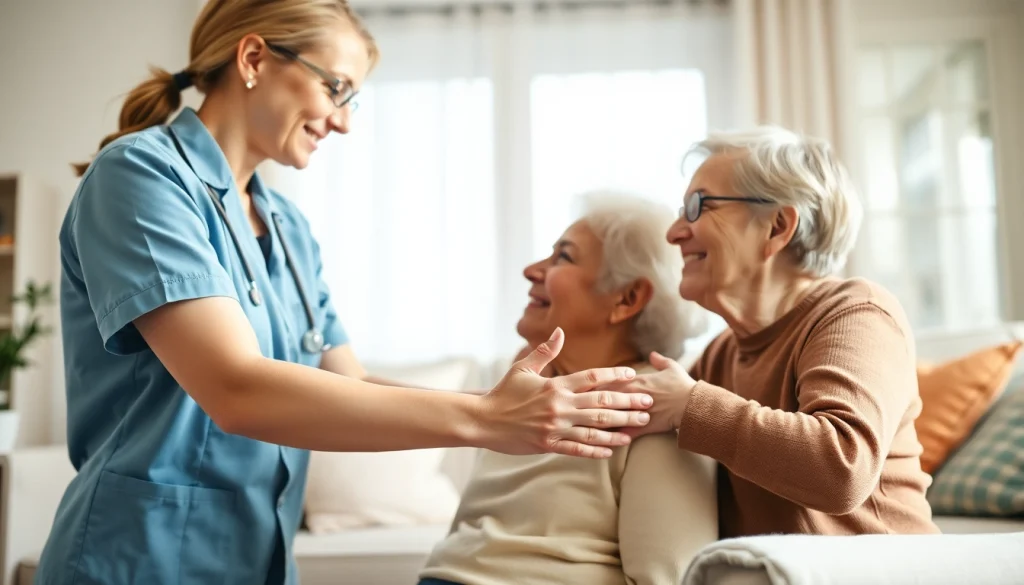 Engaging austin senior home care professionals support seniors in a cozy environment with warm interactions.