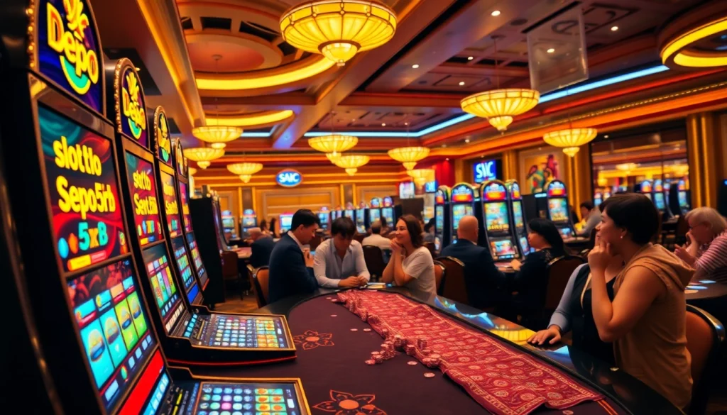 Experience thrilling wins at slot depo 5rb machines in a vibrant casino environment.