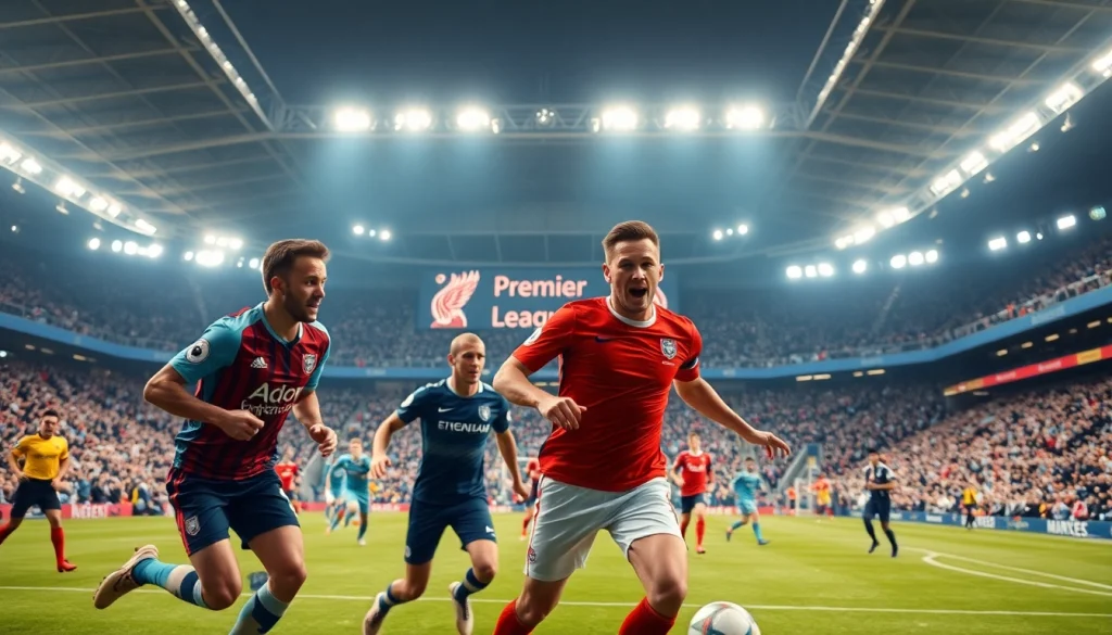 ตารางพรีเมียร์ลีก การแข่งขันฟุตบอลที่เข้มข้นในสนาม พร้อมแฟน ๆ ที่ตื่นเต้น