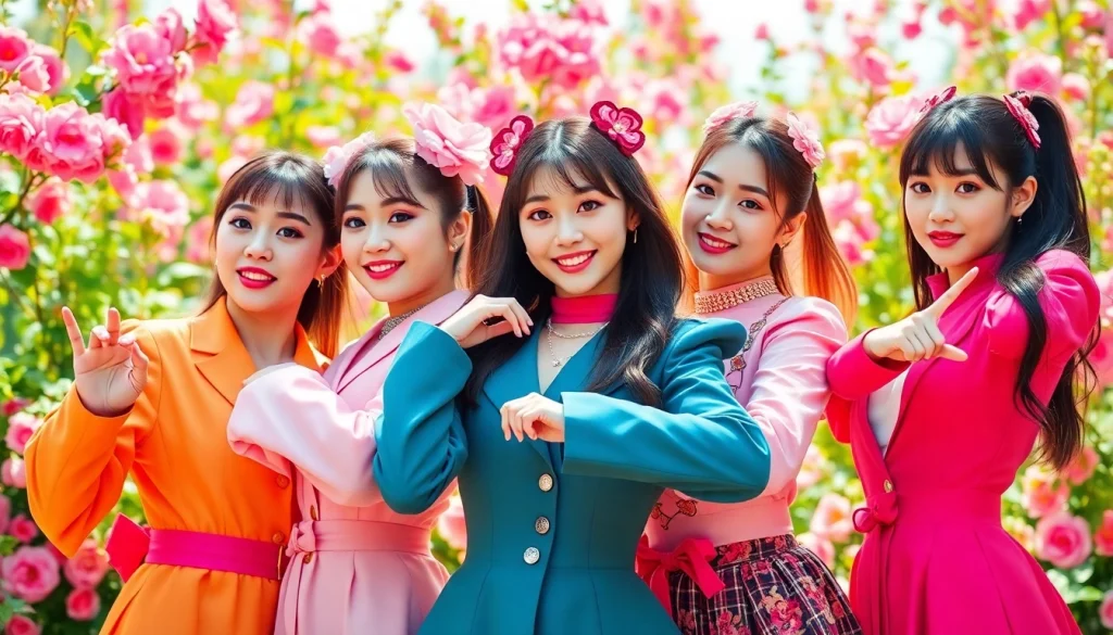 Energetic display of blackpink members, showcasing their unique personalities and vibrant costumes.