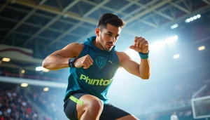 Phantom athletics zeigt einen Athleten in Aktion mit einzigartiger Sportausrüstung.