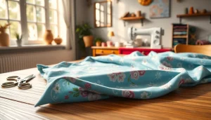 Bekijk stof voor blouse met prachtige patronen en materialen op een sfeervolle tafel.