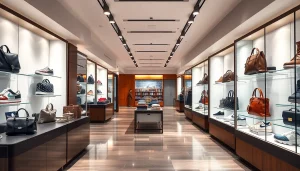 최고 품질의 레플리카쇼핑몰 제품이 전시된 현대적인 쇼핑 환경