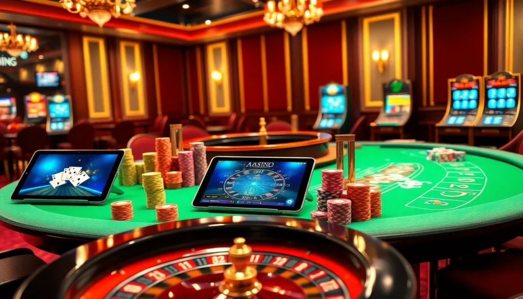 Jouez à des jeux palpitants dans un casino en ligne Français avec des tables de poker vibrantes et des interfaces de jeu high-tech.