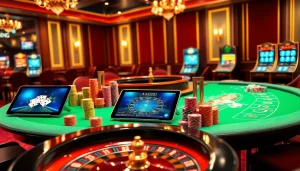 Jouez à des jeux palpitants dans un casino en ligne Français avec des tables de poker vibrantes et des interfaces de jeu high-tech.