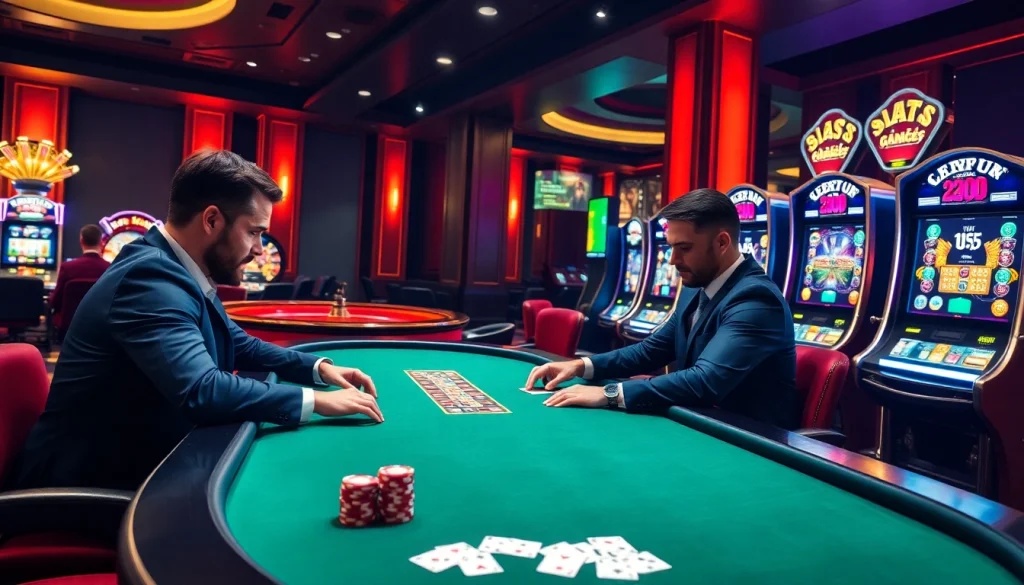 Découvrez l'excitation du casino en ligne Français avec un jeu de poker à enjeux élevés et une atmosphère vibrante.